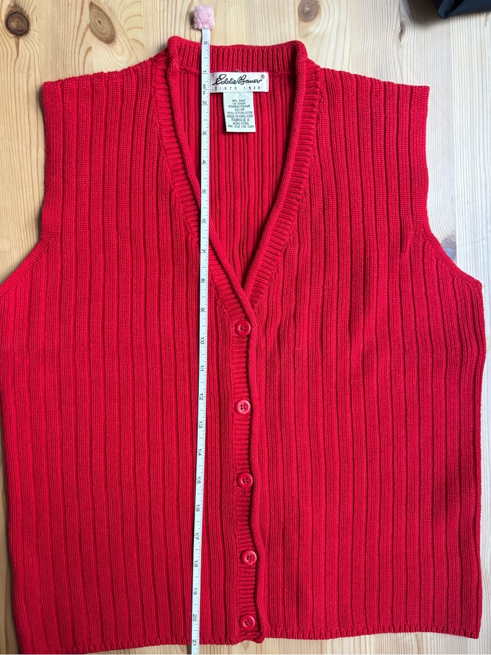 Eddie Bauer ribbed knit button-front vest - Picture 6 of 8